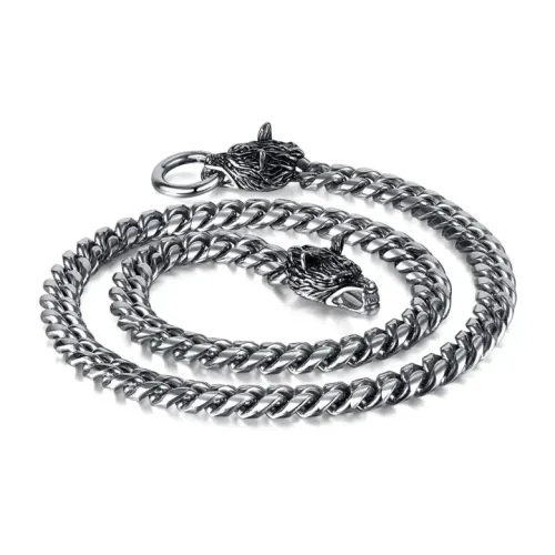 NTM254 Men's Cuban Chain Necklace Hip-Hop Style Iced-Out Pendant