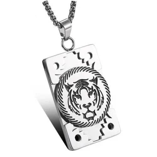 NTM790 Men's Tiger Tag Pendant Durable Titanium Stainless Steel Jewelry