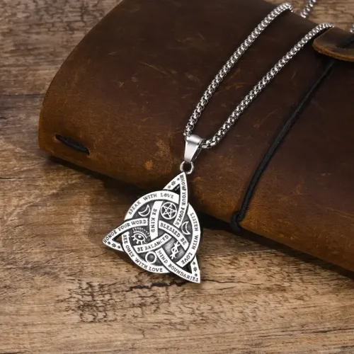 NTM273 Men's Celtic Knot Pendant Titanium Stainless Steel Jewelry Necklace