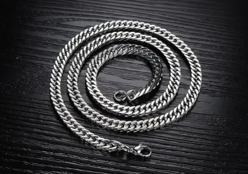 NTM82 Men's Thick Stainless Steel Chain Coarse Ore Single Chain Necklace