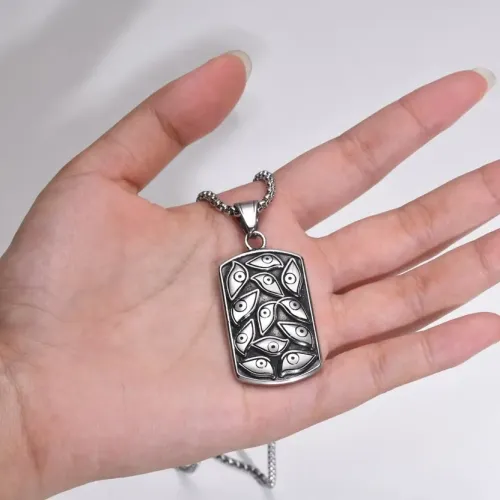 NTM360 Men's Devil's Eye Dog Tag Vintage-Style Stainless Steel Accessory