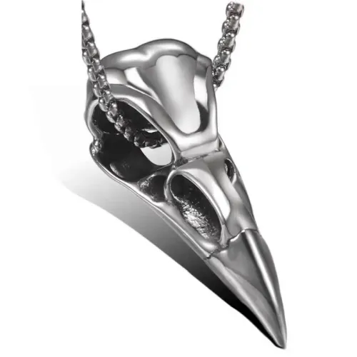 NTM811 Men's Eagle Head Pendant Titanium Stainless Steel Necklace Jewelry