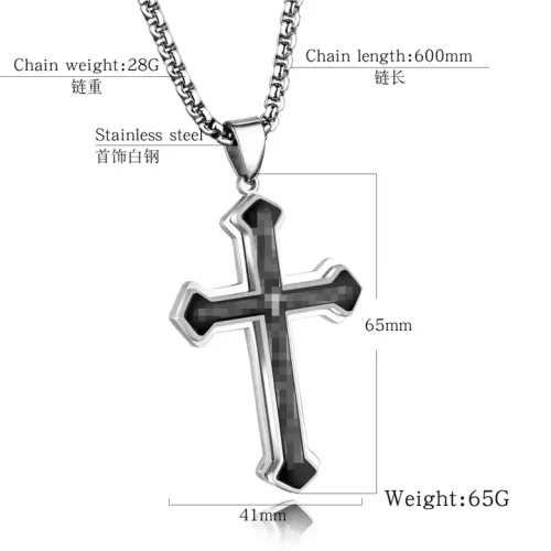 NTM235 Triple-Layer Titanium Steel Men's Necklace Modern Jewelry Pendant