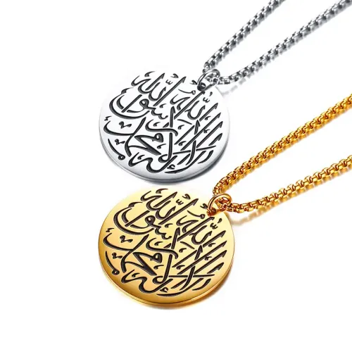 NTM561 Titanium Steel Round Pendant Anti-Corrosion Unisex Necklace Jewelry
