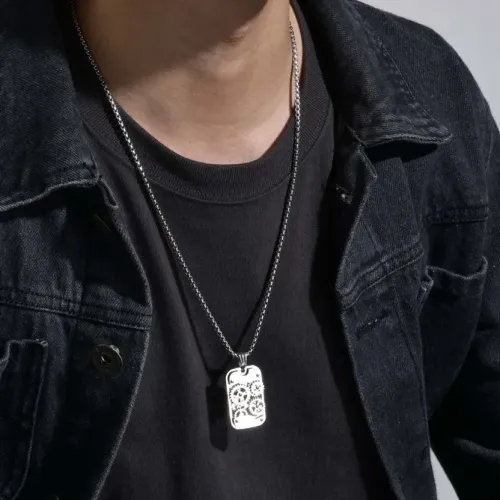 NTM520 Titanium Steel Gear Pendant Rotating Mechanical Punk Necklace for Men