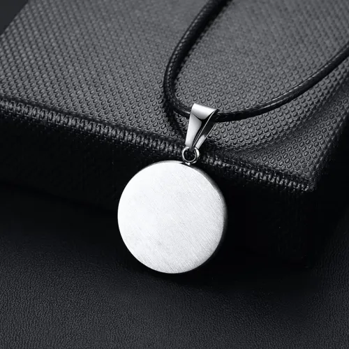NTM631 English Plate Stainless Steel Pendant Men's Wax Rope Necklace Accessory