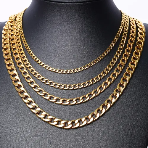 NTM367 Hip Hop Titanium Steel Thick Chain Necklace for Men NK Stainless Jewelry