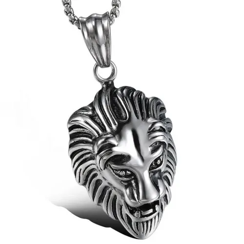 NTM879 Men's Lion Pendant in Titanium Steel Durable Stainless Steel Jewelry