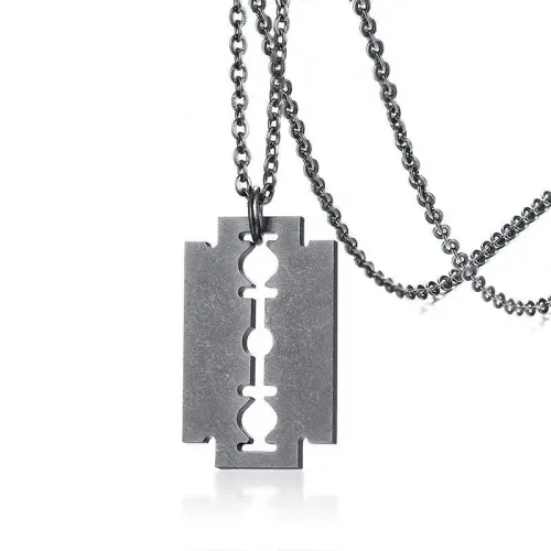 NTM524 Men's Wind Punk Gray Blade Pendant Durable Stainless Steel Jewelry