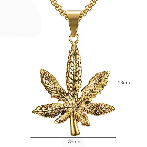 NTM727 Maple Leaf Necklace for Women Cast Stainless Steel Leaf Pendant Jewelry