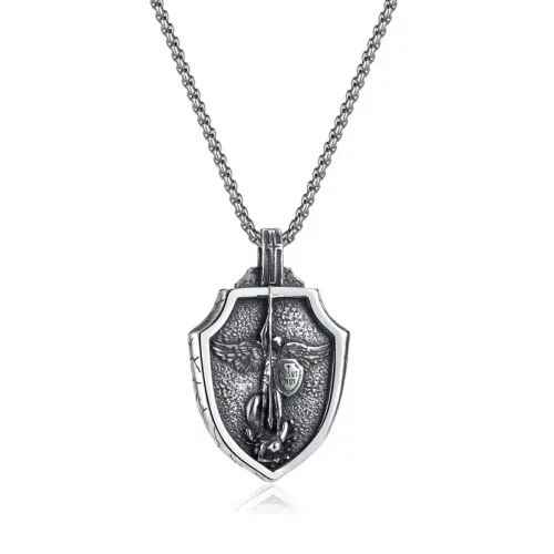 NTM104 Battle Angel Warrior Pendant Titanium Hip Hop Necklace for Men