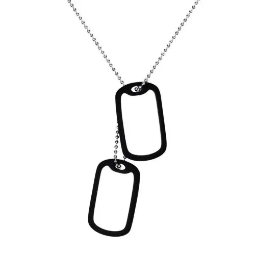 NTM297 52MM Black Stainless Steel Dog Tag Men's Military Wind Jewelry