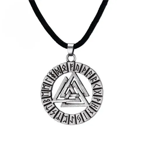 NTM528 Men's Viking Steel Pendant Norse Jewelry Color Necklace