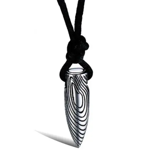 NTM863 Wolf Warrior 2-Inspired Stainless Steel Bullet Necklace Cold Front Threaded Pendant