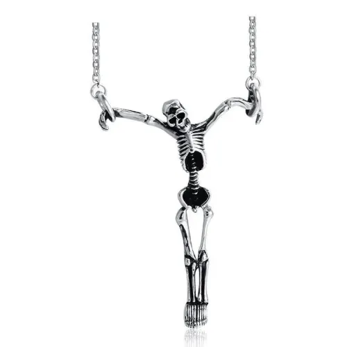 NTM590 Men's Skull Necklace Titanium Steel Pendant Gothic Jewelry Accessory