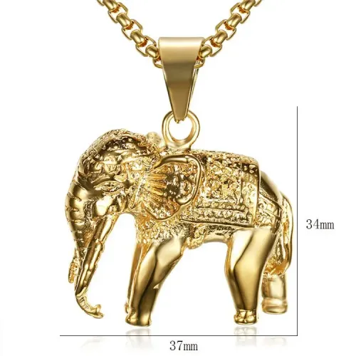 NTM732 Elephant Pendant Thai Mythical Animal Titanium Stainless Steel Necklace