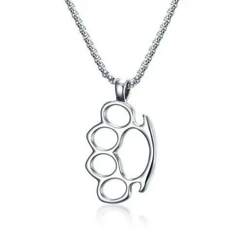 NTM606 Men's Animal Footprint Pendant Stainless Steel Jewelry in Steel Color