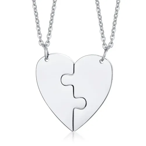 NTM541 Titanium Steel Heart Pendant 4-Piece Parent-Child Friendship Necklace Set