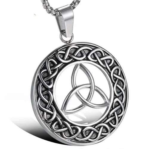 NTM895 Men's Titanium Steel Cast Triangular Hollow Pendant Modern Geometric Jewelry