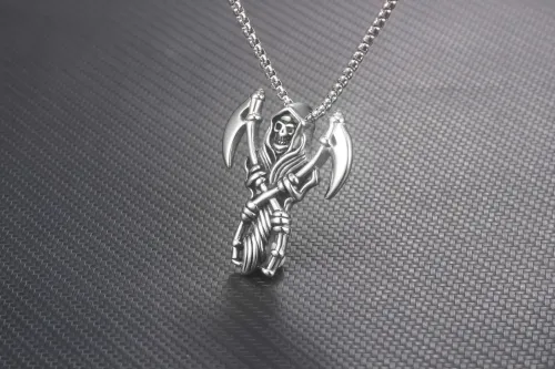 NTM820 Men's Death Titanium Steel Pendant Durable Stainless Steel Necklace Jewelry