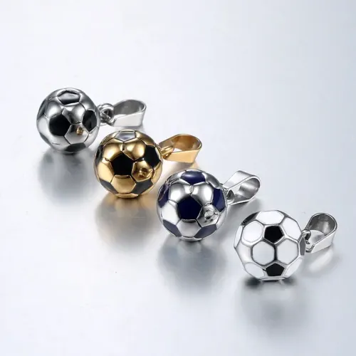 NTM828 Football Pendant Sporty Stainless Steel Jewelry Athletes