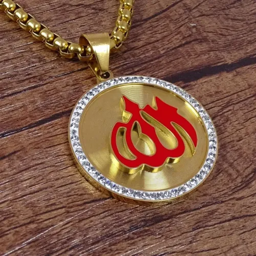 NTM722 Hip-Hop Ala Ring Necklace Unisex Titanium Stainless Steel Pendant