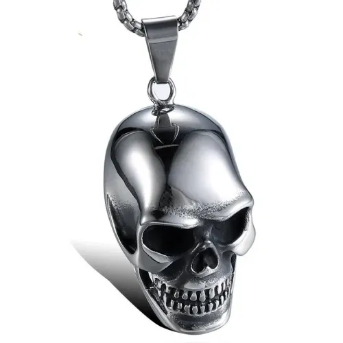 NTM840 Men's Skull Pendant Necklace Punk Stainless Steel Gothic Jewelry
