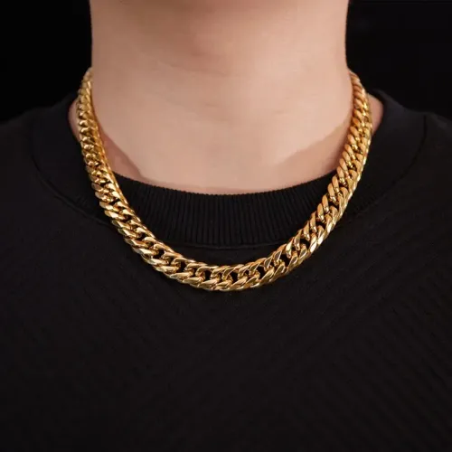 NTM246 Thick Cuban Link Chain Trendy Men's Stainless Steel Necklace