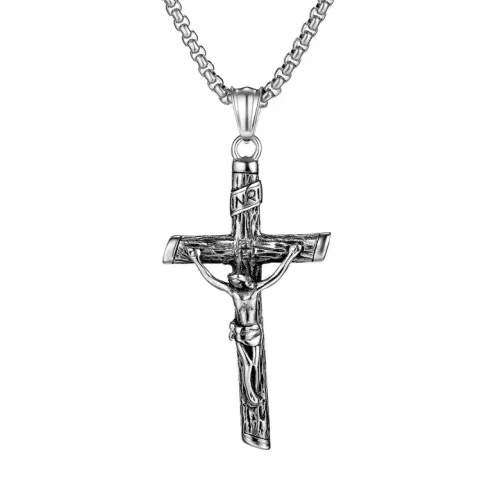 NTM80 Men's Titanium Steel Cross Pendant Durable Stainless Steel Necklace