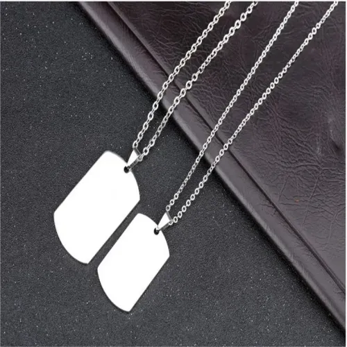 NTM1 Engraved Military Dog Tag Pendant Necklace in Stainless Titanium Steel