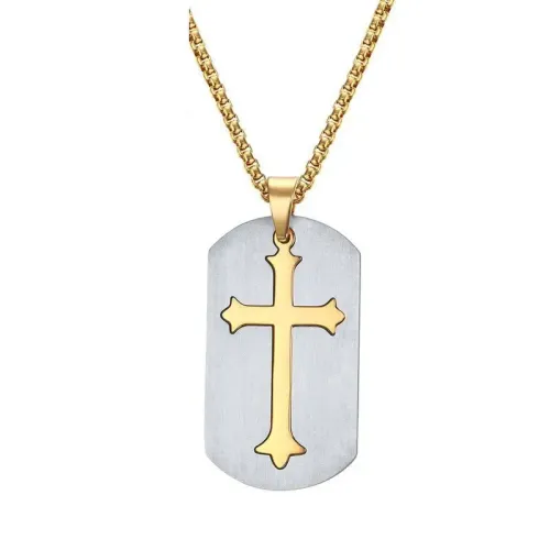 NTM477 45MM Stainless Steel Cross Pendant Bulk Men's Religious Jewelry
