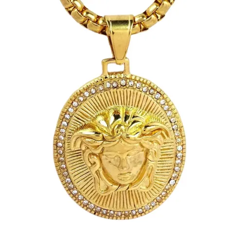 NTM652 Diamond Disc Queen Pendant Stainless Titanium Steel Key Bag Charm