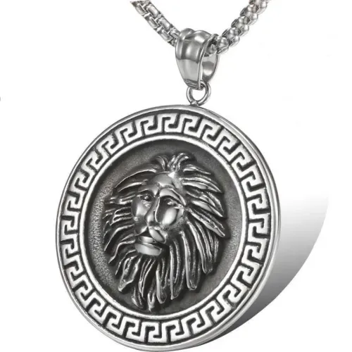 NTM744 Lion Head Totem Pendant Titanium Stainless Steel Men's Jewelry