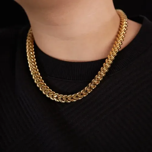 NTM253 Men's Gold Plated Thick Chain Necklace Trendy Hip Hop Accessory