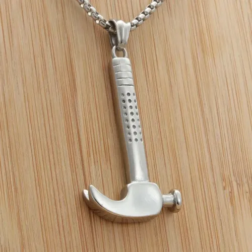 NTM1980 Hammer Pendant Punk Stainless Steel Tool Necklace