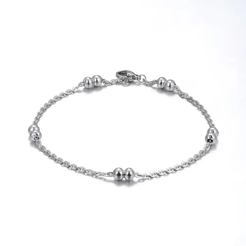 NTM3243 DIY Beaded Necklace Stainless Steel Ball Chain Bracelet for Couples Craft Jewelry
