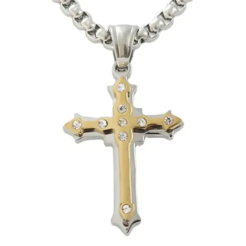 NTM1815 Cross Pendant Necklace Stainless Steel Crucifix Charm