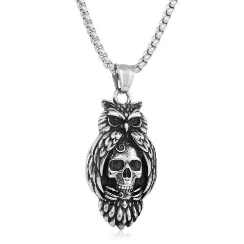 NTM1451 Eagle Pendant Punk Necklace Stainless Steel Bird of Prey Charm
