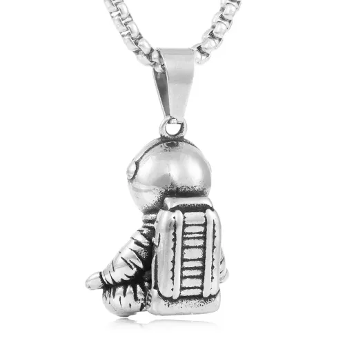 NTM1421 Space Astronaut Pendant Punk Necklace Stainless Steel Cosmonaut Charm
