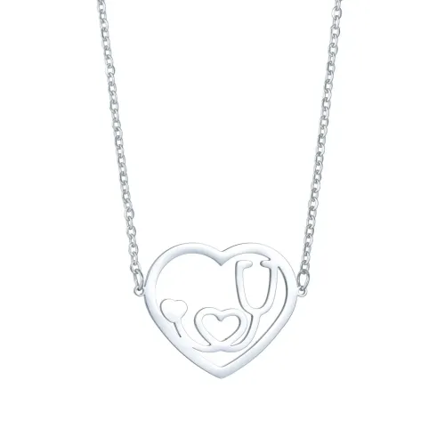 NTM1301 Love Letter Necklace Stainless Steel Heart Pendant Jewelry