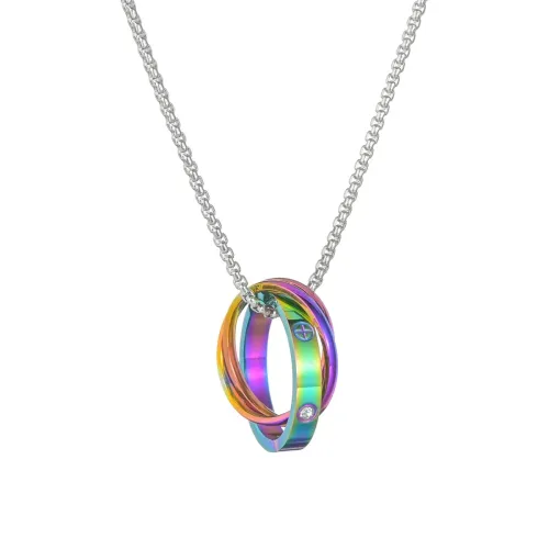 NTM1323 Colorful Stainless Steel Necklace Set 3 Piece Fashion Jewelry Collection
