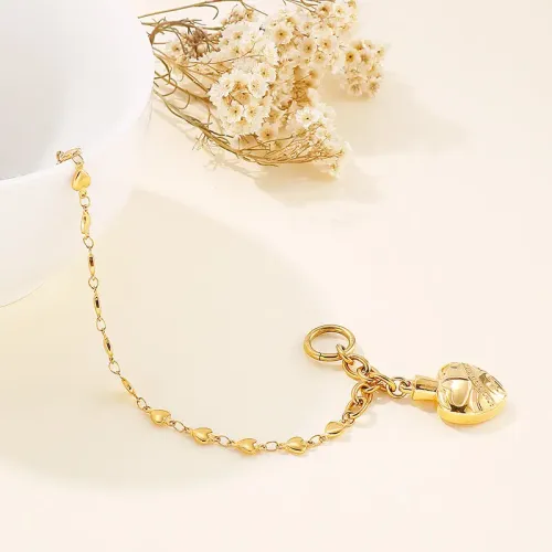 NTM3072 Women's Stainless Steel Heart T Bar Clasp Bracelet and Necklace Set Chic Jewelry Ensemble