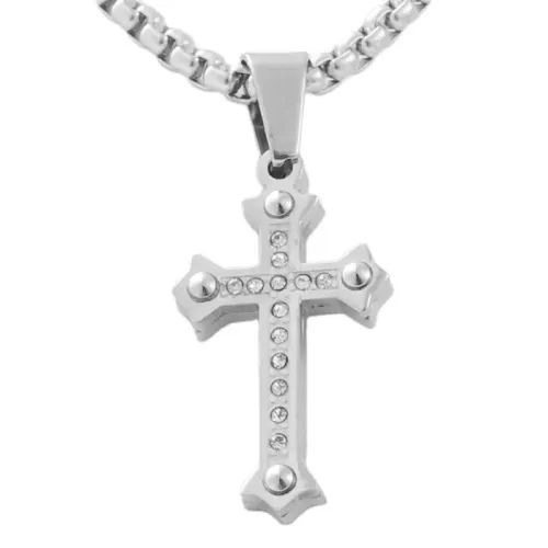 NTM1783 Cross Pendant Necklace Stainless Steel Crucifix Charm