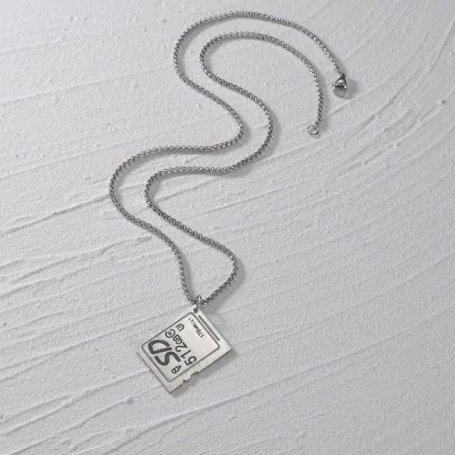 NTM3786 Women's SD Memory Card Pendant Necklace Punk Sweet Cool Sweater Chain