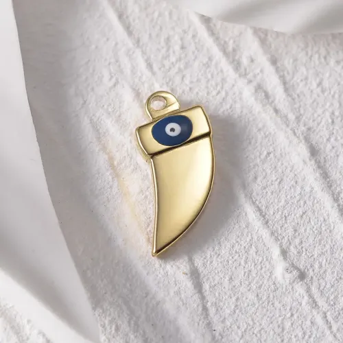 NTM3853 Evil Eye Pendant Necklace with Blue Enamel Stainless Steel Jewelry Accessory