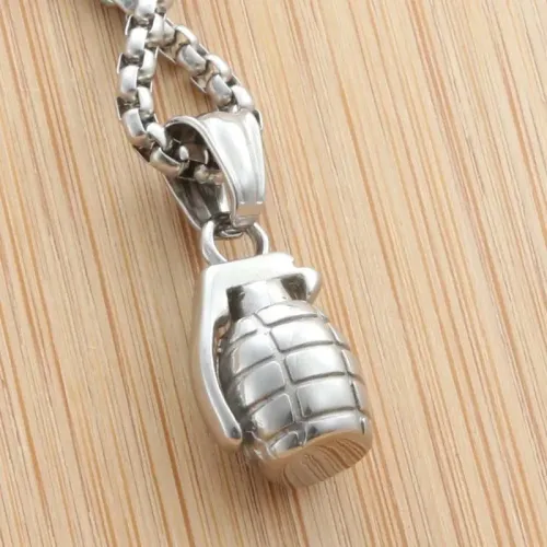 NTM1998 Grenade Pendant Punk Stainless Steel Grenade Necklace