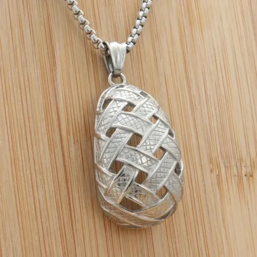 NTM1921 Hollow Out Pendant Punk Mesh Stainless Steel Necklace
