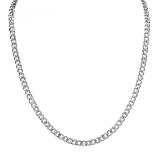 NTM3470 Unisex Cuban Link Chain with Clasp Hip Hop Stainless Steel Couples Jewelry