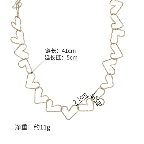 NTM3312 14K Gold Heart Pendant Hollow Necklace for Women Elegant Stainless Steel Jewelry