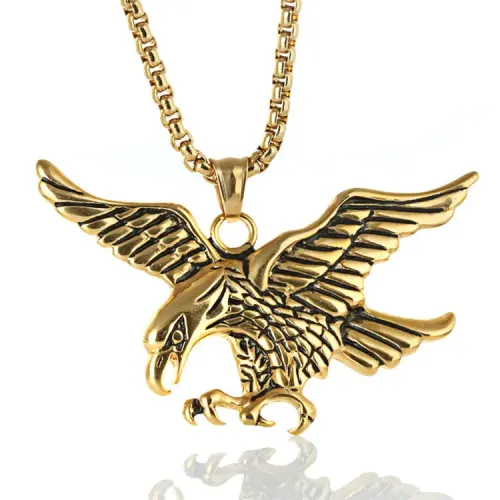 NTM2238 Majestic Eagle Pendant Necklace Durable Stainless Steel Bird Jewelry